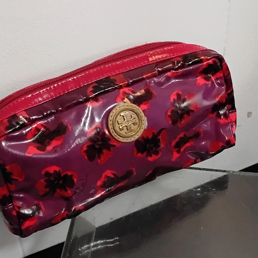 Tory Burch Floral Cosmetic Bag - Red and Purple